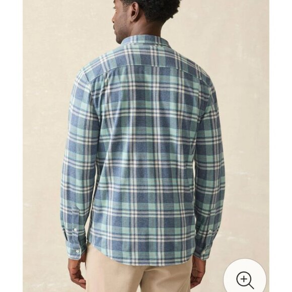 Faherty Coastline Knit Shirt - Holbrook Island Plaid Size Small - Picture 2 of 8